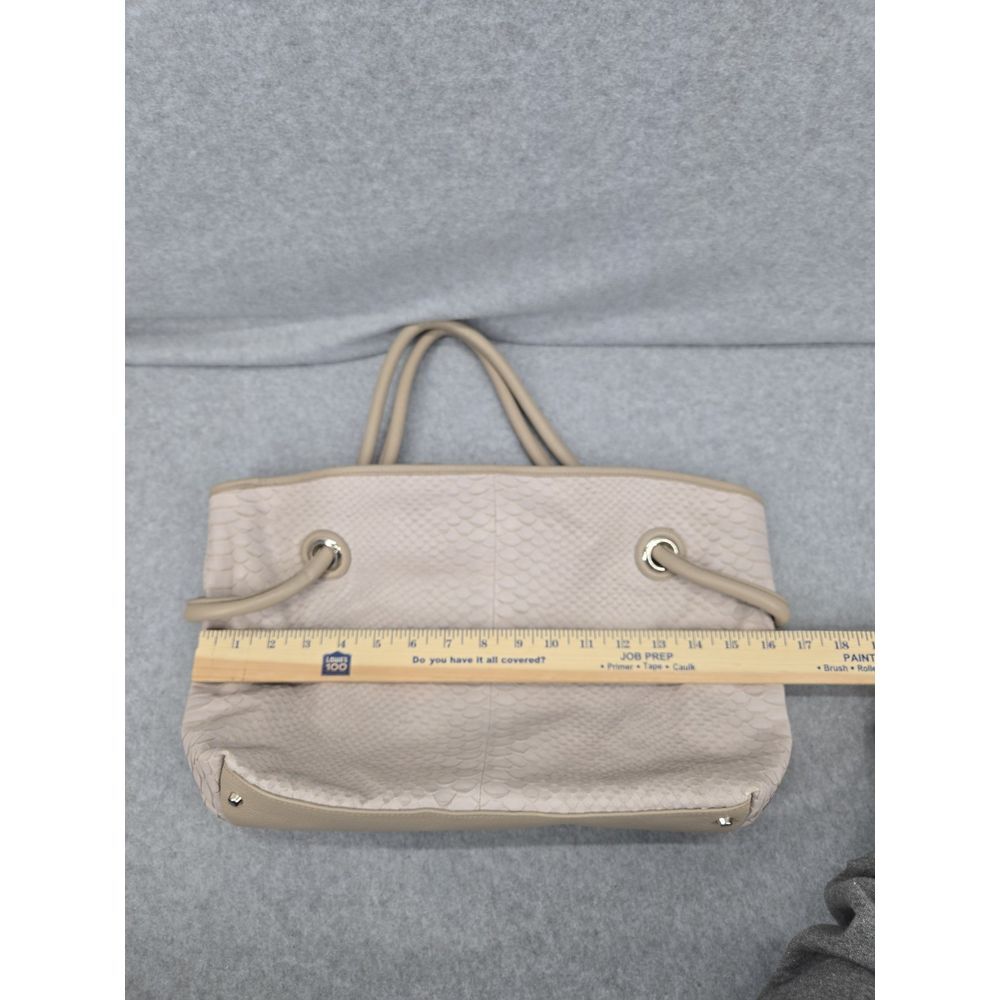 Furla logo light gray croc embossed genuine leather hobo shoulder bag Purse‎ - Picture 10 of 13